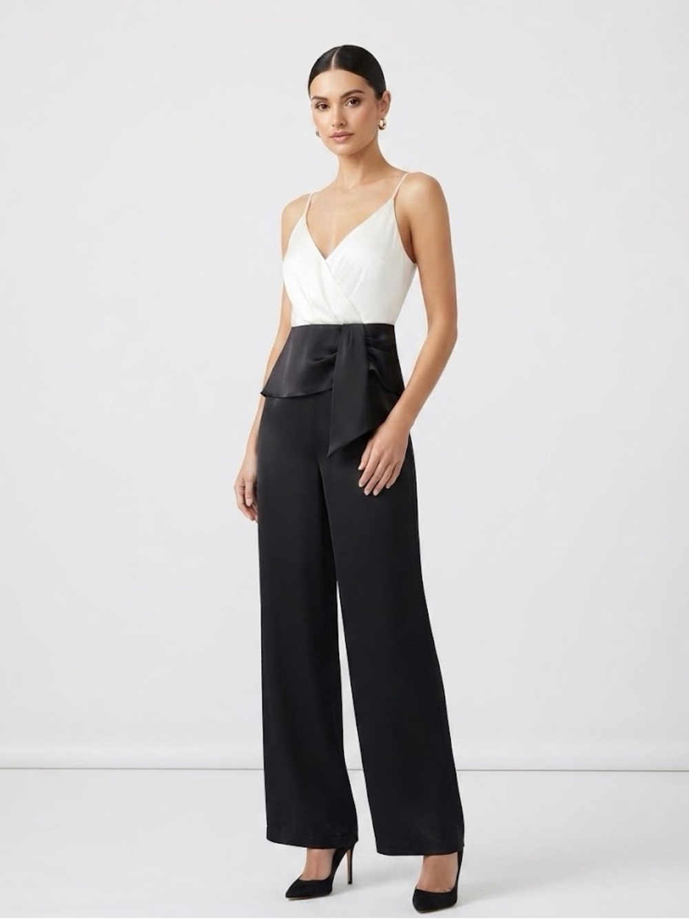 (New) Ramy Brook Contrast Bodice Wide-Leg Jumpsuit